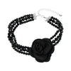 Wholesale Jewelry Elegant Lady Sweet Flower Artificial Crystal Beaded Choker