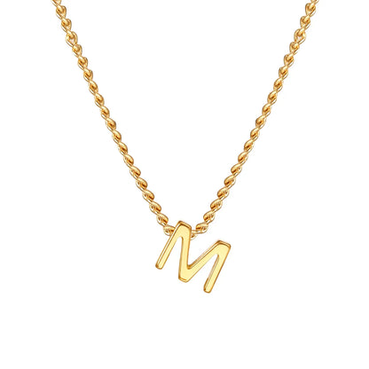 Wholesale Jewelry Elegant Letter 201 Stainless Steel 18K Gold Plated Pendant Necklace