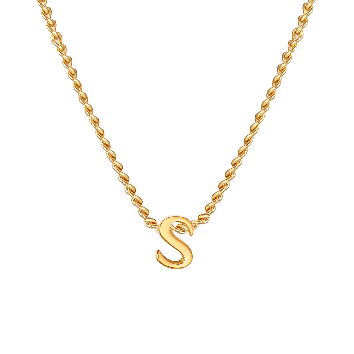 Wholesale Jewelry Elegant Letter 201 Stainless Steel 18K Gold Plated Pendant Necklace