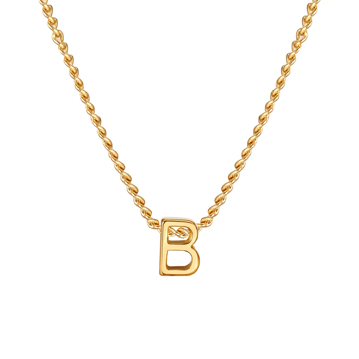 Wholesale Jewelry Elegant Letter 201 Stainless Steel 18K Gold Plated Pendant Necklace