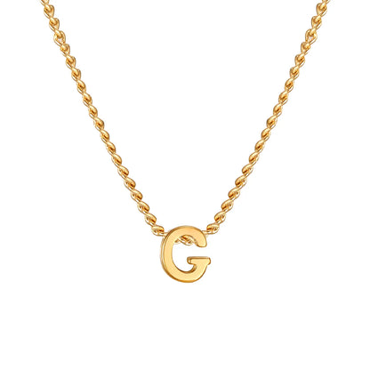 Wholesale Jewelry Elegant Letter 201 Stainless Steel 18K Gold Plated Pendant Necklace