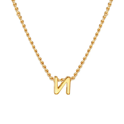 Wholesale Jewelry Elegant Letter 201 Stainless Steel 18K Gold Plated Pendant Necklace