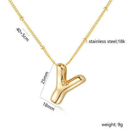 Wholesale Jewelry Elegant Letter Titanium Steel Pendant Necklace