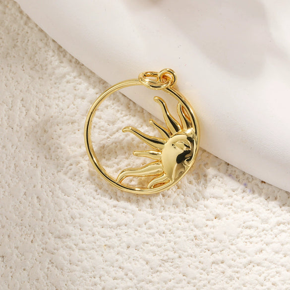 Wholesale Jewelry Elegant Minimalist Star Copper Plated Real Gold Pendant Necklace With Zircon