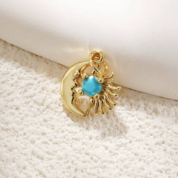 Wholesale Jewelry Elegant Minimalist Star Copper Plated Real Gold Pendant Necklace With Zircon