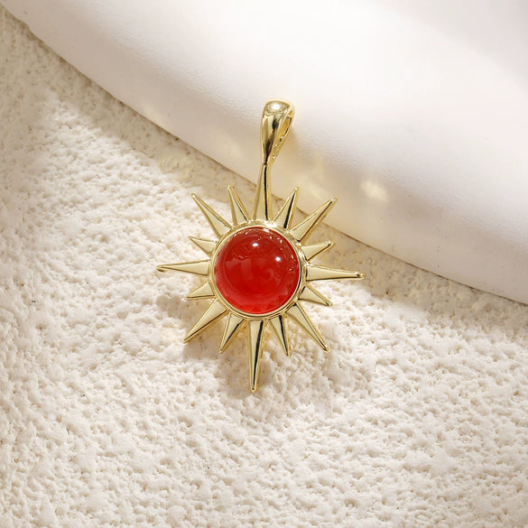 Wholesale Jewelry Elegant Minimalist Star Copper Plated Real Gold Pendant Necklace With Zircon