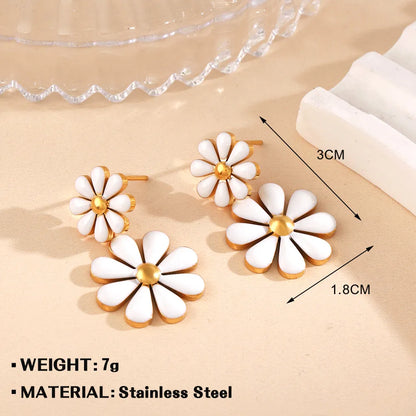 Wholesale Jewelry Elegant Pastoral Flower Titanium Steel Jewelry Set