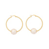 Wholesale Jewelry Elegant Pearl Geometric Stainless Steel Earrings Electroplated For Women