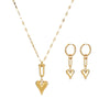 Wholesale Jewelry Elegant Queen Simple Style Heart Shape 304 Stainless Steel 18K Gold Plated Jewelry Set