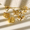 Wholesale Jewelry Elegant Retro Heart Shape Solid Color Bow Knot 304 Stainless Steel Open Rings