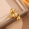 Wholesale Jewelry Elegant Round 304 Stainless Steel Gold Plated Open Rings