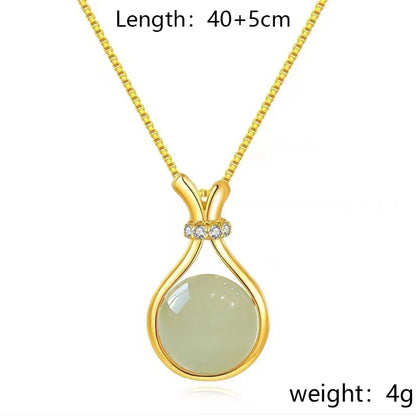 Wholesale Jewelry Elegant Round 304 Stainless Steel Imitation Pearl Zircon Gold Plated Inlay Pendant Necklace