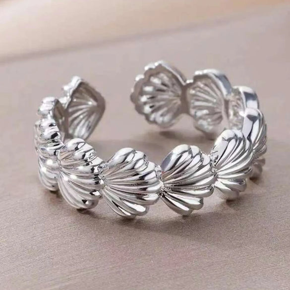 Wholesale Jewelry Elegant Shell 304 Stainless Steel Open Rings