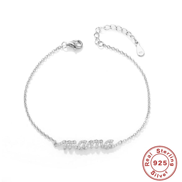 Wholesale Jewelry Elegant Silver 925 Sterling Silver Electroplated Letters Bracelet For Women