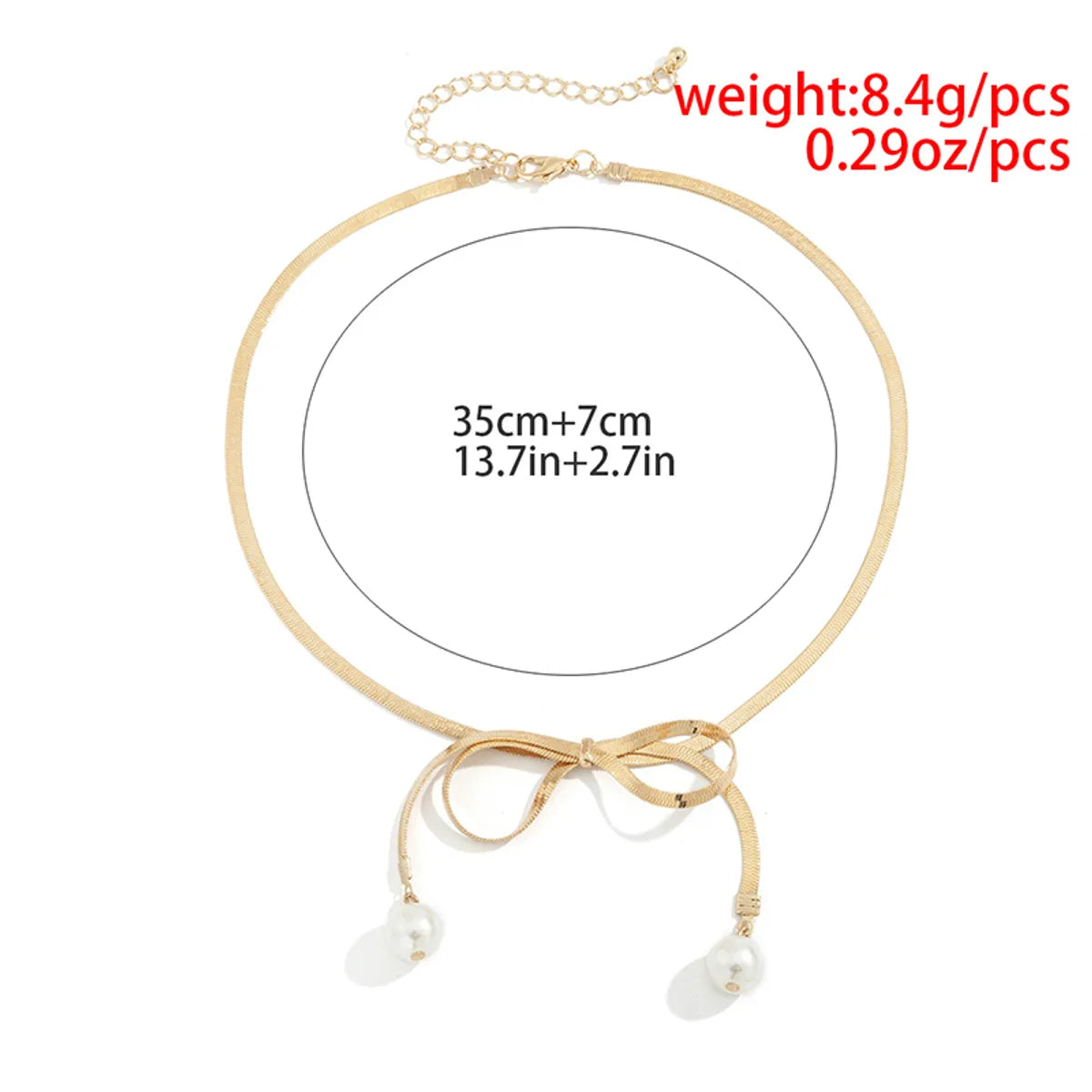 Wholesale Jewelry Elegant Simple Style Bow Knot Alloy Pearl Necklace