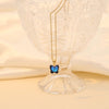 Wholesale Jewelry Elegant Simple Style Butterfly 304 Stainless Steel Glass 18K Gold Plated Plating Inlay Pendant Necklace
