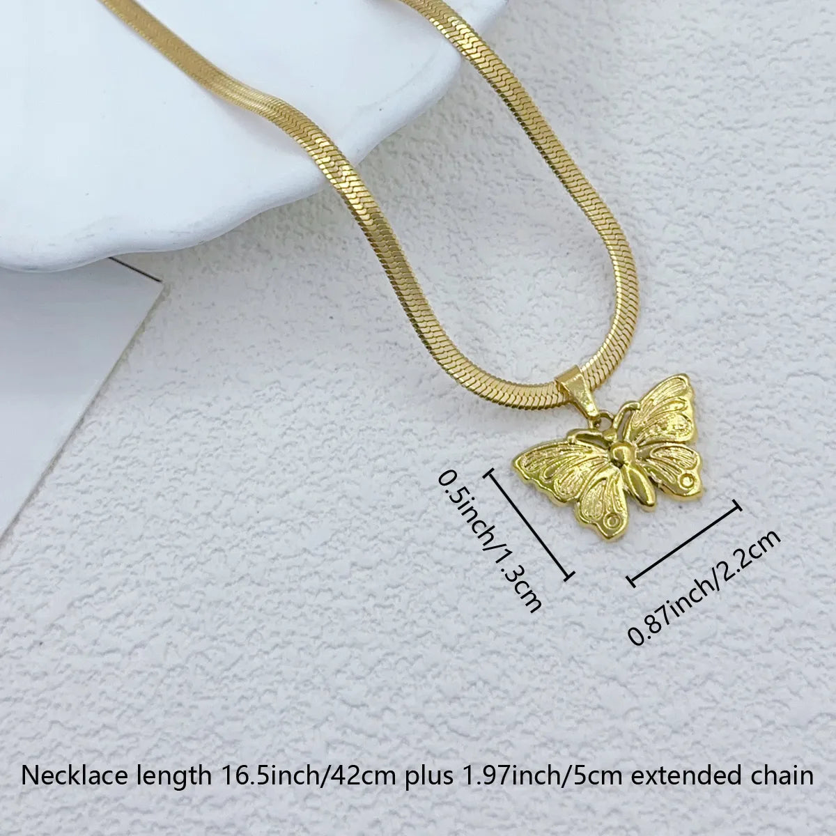 Wholesale Jewelry Elegant Simple Style Classic Style Butterfly 201 Stainless Steel 304 Stainless Steel 18K Gold Plated Pendant Necklace