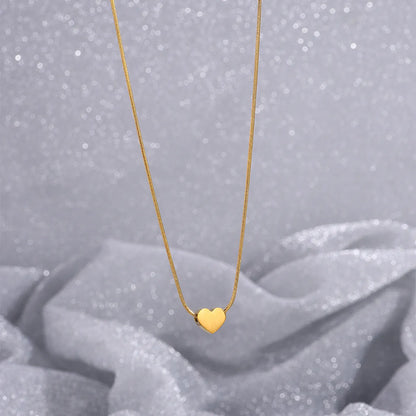 Wholesale Jewelry Elegant Simple Style Commute Heart Shape Titanium Steel Pendant Necklace