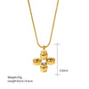 Wholesale Jewelry Elegant Simple Style Cross 304 Stainless Steel 18K Gold Plated Plating Pendant Necklace