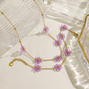 Wholesale Jewelry Elegant Simple Style Flower 304 Stainless Steel 14K Gold Plated Jewelry Set