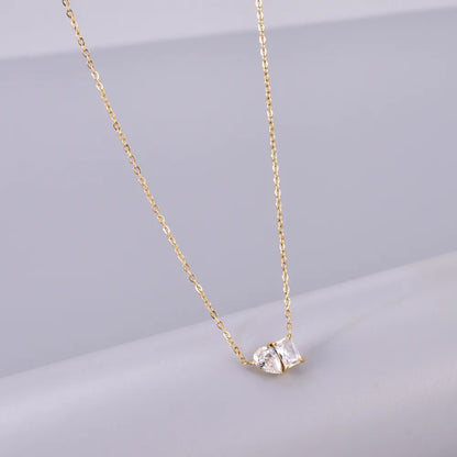 Wholesale Jewelry Elegant Simple Style Geometric Solid Color 304 Stainless Steel Titanium Steel Zircon 18K Gold Plated Plating Inlay Pendant Necklace