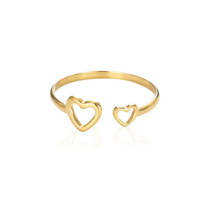 Wholesale Jewelry Elegant Simple Style Heart Shape 304 Stainless Steel Open Rings