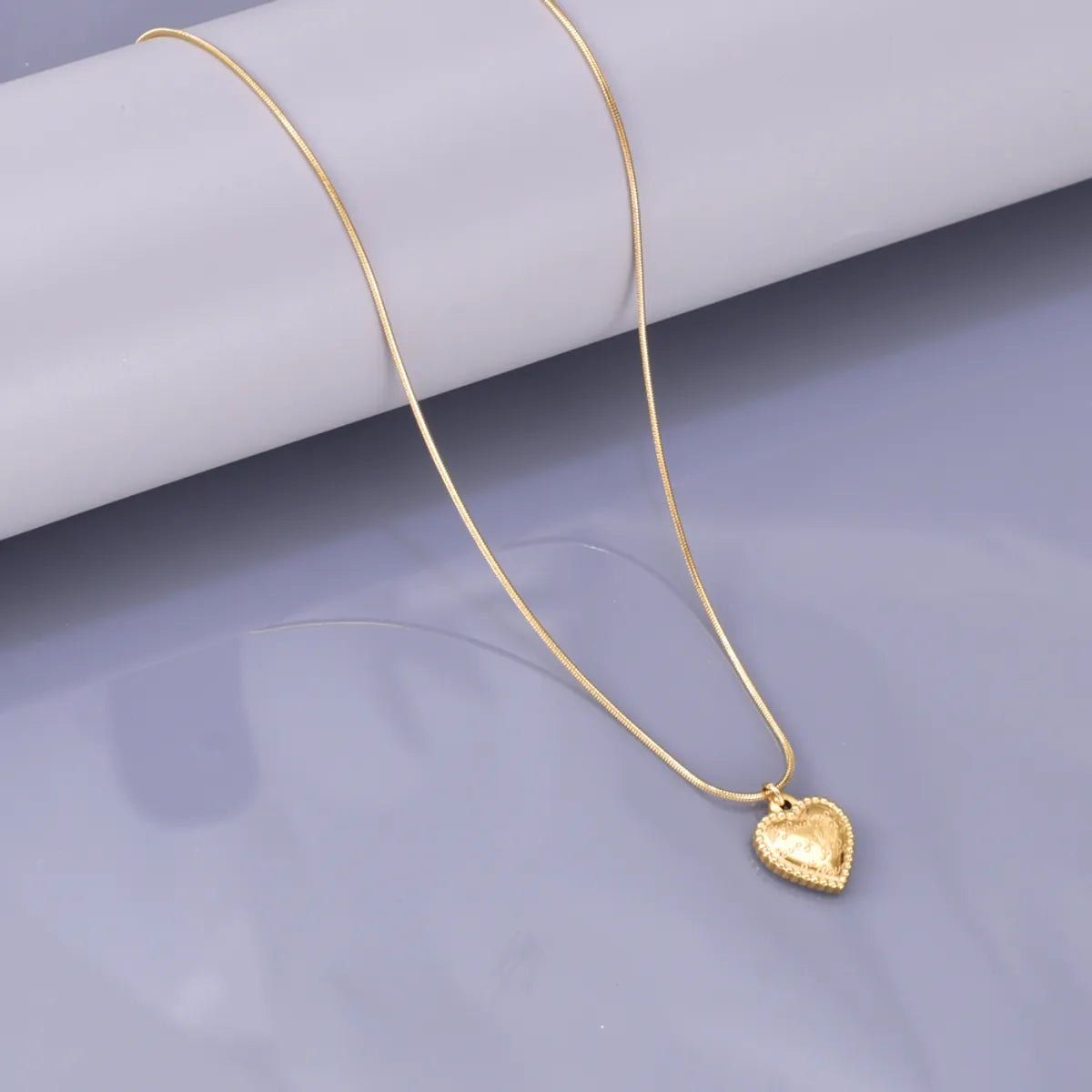 Wholesale Jewelry Elegant Simple Style Heart Shape Solid Color 304 Stainless Steel Titanium Steel Plating Pendant Necklace