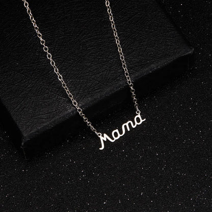 Wholesale Jewelry Elegant Simple Style Letter Heart Shape 201 Stainless Steel Hollow Out Pendant Necklace