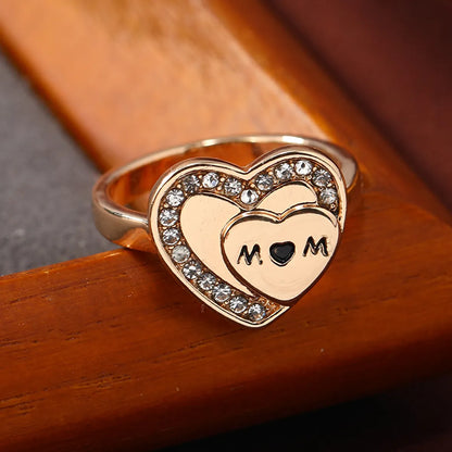 Wholesale Jewelry Elegant Simple Style Letter Heart Shape Alloy Rhinestones Rings