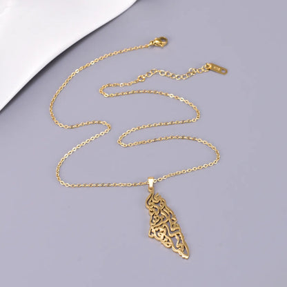 Wholesale Jewelry Elegant Simple Style Map Solid Color 304 Stainless Steel Titanium Steel Plating Pendant Necklace