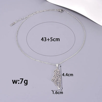 Wholesale Jewelry Elegant Simple Style Map Solid Color 304 Stainless Steel Titanium Steel Plating Pendant Necklace