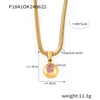 Wholesale Jewelry Elegant Simple Style Round 304 Stainless Steel Zircon 18K Gold Plated Inlay Pendant Necklace