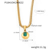 Wholesale Jewelry Elegant Simple Style Round 304 Stainless Steel Zircon 18K Gold Plated Inlay Pendant Necklace