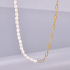 Wholesale Jewelry Elegant Simple Style Solid Color 304 Stainless Steel Freshwater Pearl Titanium Steel 18K Gold Plated Beaded Bracelets Necklace