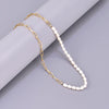 Wholesale Jewelry Elegant Simple Style Solid Color 304 Stainless Steel Freshwater Pearl Titanium Steel 18K Gold Plated Beaded Bracelets Necklace