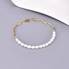 Wholesale Jewelry Elegant Simple Style Solid Color 304 Stainless Steel Freshwater Pearl Titanium Steel 18K Gold Plated Beaded Bracelets Necklace
