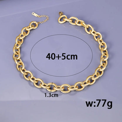 Wholesale Jewelry Elegant Simple Style Solid Color 304 Stainless Steel Titanium Steel 18K Gold Plated Plating Bracelets Necklace