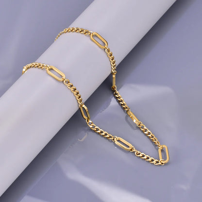 Wholesale Jewelry Elegant Simple Style Solid Color 304 Stainless Steel Titanium Steel 18K Gold Plated Plating Double Layer Necklaces