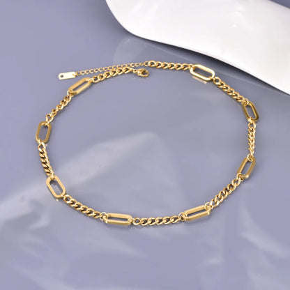 Wholesale Jewelry Elegant Simple Style Solid Color 304 Stainless Steel Titanium Steel 18K Gold Plated Plating Double Layer Necklaces