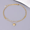 Wholesale Jewelry Elegant Simple Style Solid Color 304 Stainless Steel Titanium Steel 18K Gold Plated Plating Double Layer Necklaces Pendant Necklace