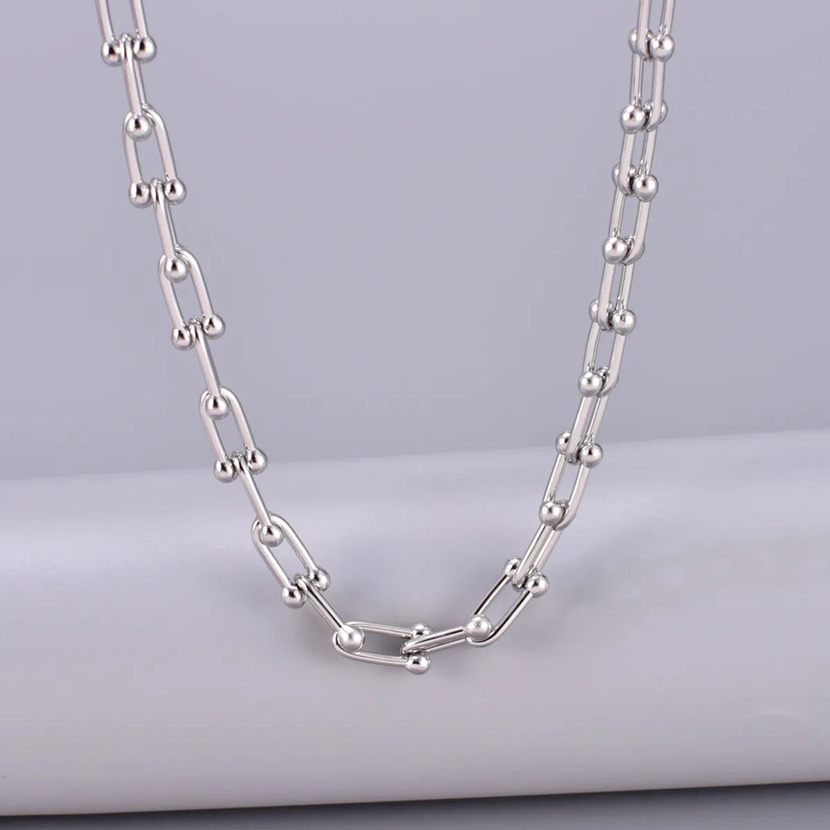 Wholesale Jewelry Elegant Simple Style Solid Color 304 Stainless Steel Titanium Steel 18K Gold Plated Plating Necklace