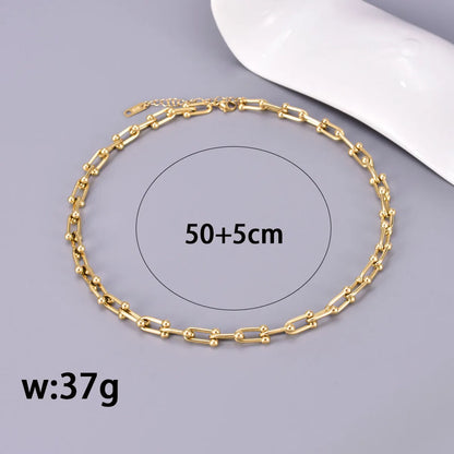 Wholesale Jewelry Elegant Simple Style Solid Color 304 Stainless Steel Titanium Steel 18K Gold Plated Plating Necklace