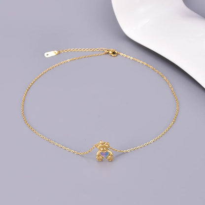 Wholesale Jewelry Elegant Simple Style Solid Color 304 Stainless Steel Titanium Steel Acrylic 18K Gold Plated Plating Inlay Pendant Necklace