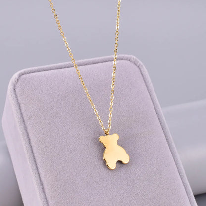 Wholesale Jewelry Elegant Simple Style Solid Color 304 Stainless Steel Titanium Steel Acrylic 18K Gold Plated Plating Inlay Pendant Necklace