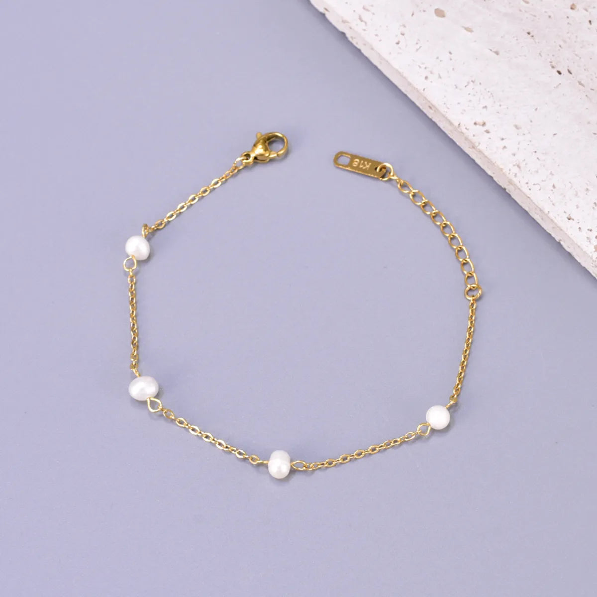 Wholesale Jewelry Elegant Simple Style Solid Color 304 Stainless Steel Titanium Steel Freshwater Pearl 18K Gold Plated Plating Inlay Bracelets Necklace