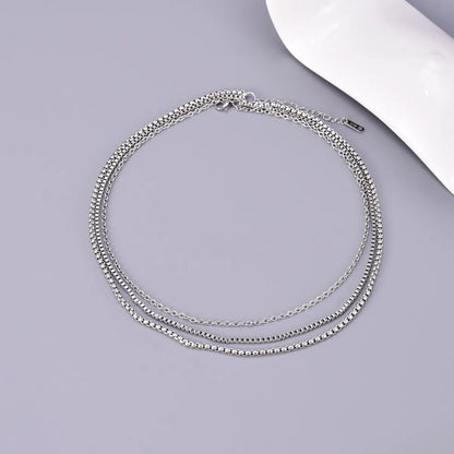 Wholesale Jewelry Elegant Simple Style Solid Color 304 Stainless Steel Titanium Steel Pendant Necklace