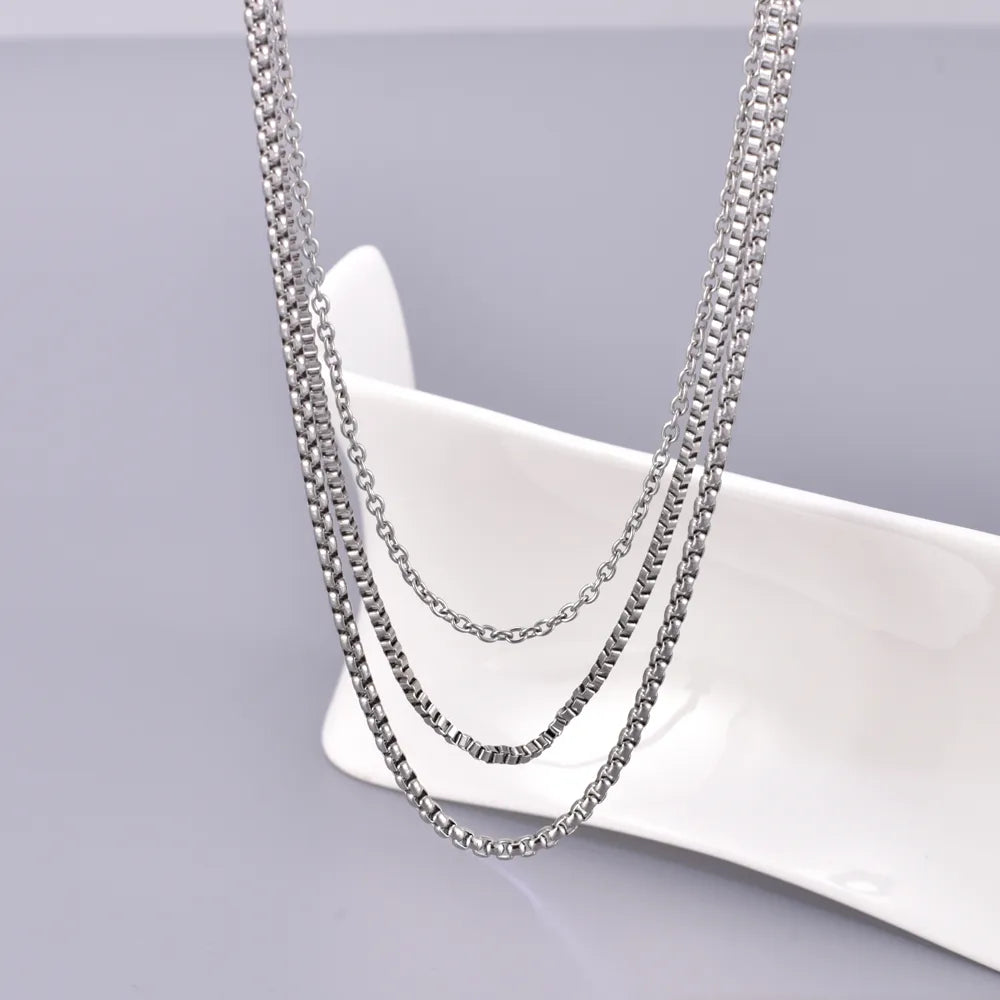 Wholesale Jewelry Elegant Simple Style Solid Color 304 Stainless Steel Titanium Steel Pendant Necklace