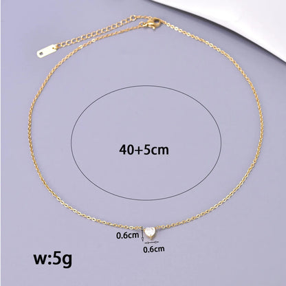 Wholesale Jewelry Elegant Simple Style Solid Color 304 Stainless Steel Titanium Steel Plating Pendant Necklace