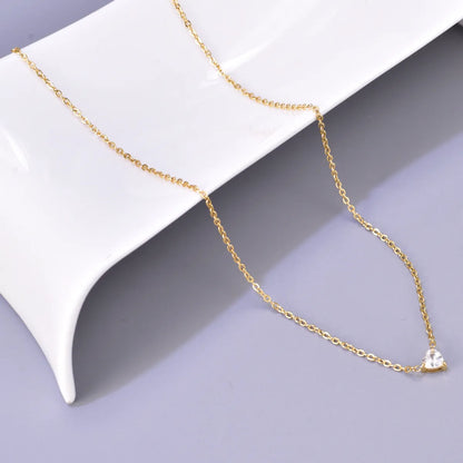 Wholesale Jewelry Elegant Simple Style Solid Color 304 Stainless Steel Titanium Steel Plating Pendant Necklace