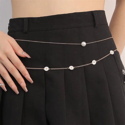 Wholesale Jewelry Elegant Simple Style Solid Color Alloy Layered Waist Chain